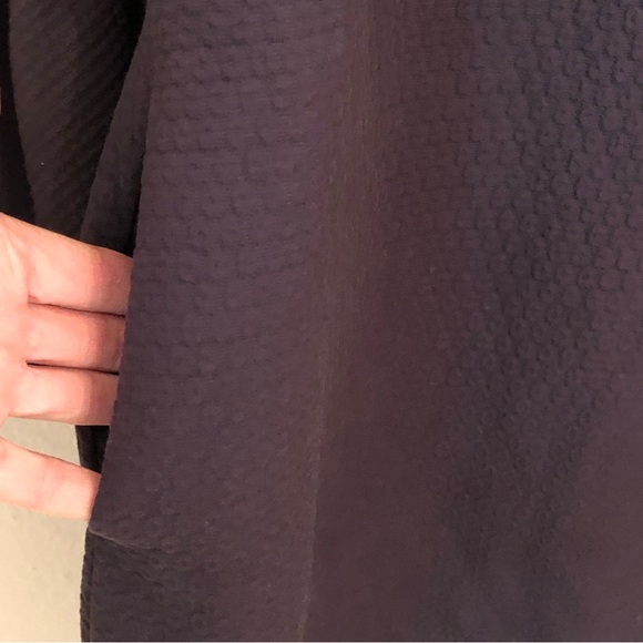 Anne Mashburn Navy Textured Cotton Dress S Peplum Sleeves - Picture 4 of 11